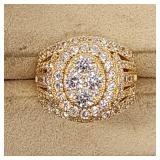 Signed YGI .925 CN Gold Over Sterling Silver Ring