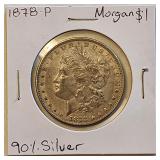 1878 P 90% Silver Morgan $1 Dollar AU