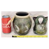 Signed J. Diller Kokopelli Vase Raku Art Pottery