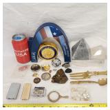 Vintage Pocket Watch Parts Lighters Coins + More
