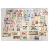 54 Uncirculated Genuine World Foreign Banknotes #1