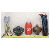Raku Art Pottery Signed Ann Williams Jim B. +More