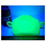 Antique Signed Fenton Uranium Depression Glass Era