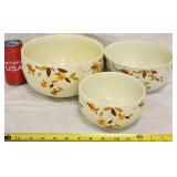 Vintage Hull Mary Dunbar 3 Piece Mixing Bowl Set
