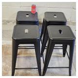 4 'Like New' Black Metal Bar Stools Barstool 24'