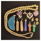 925 Sterling Pendants Earrings Faux Pearl Necklace