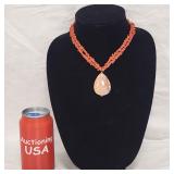 Red Coral Honeycomb Agate Emily Jane .925 Necklace