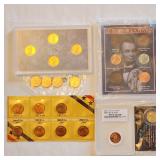 Indian Head Wheat Steel Cent 24k Gold Penny & Sets