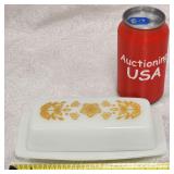 1970's Pyrex Butterfly Gold Milk Glass Butter Dish