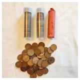 4 Rolls 1920's-1950's Wheat Lincoln Cent Pennies