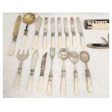 Antique Mother-Of-Pearl Flatware Schrade Old Timer