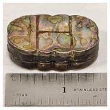.925 Sterling Silver MOP Inlay Pill Box Container