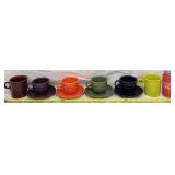 6 Fiesta Ware Teacups & 4 Saucers NOS