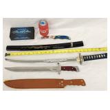 Katana Style Sword Bowie Rough Ryder Folding Knife