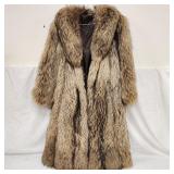 Vintage Full Length Trench Tanuki Raccoon Fur Coat