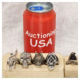 Spooky Halloween Costume Rings Wolf Skull Snake