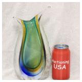 Unsigned Abstract Glass Art Vase *SEE PHOTOS*