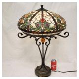 Dale Tiffany Studios Stained Slag Glass Table Lamp