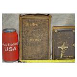 2 Antique Denmark Danish Bibles 1895 & 1896