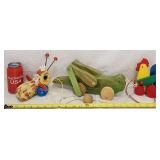 1950's Fisher Price Queen Bee + Wooden Pull Toys