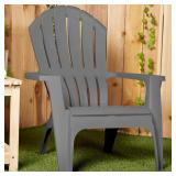 Adams Patio Stackable Chair: Charcoal Plastic