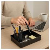AmazonBasics Rectangular Plastic Desk Organizer