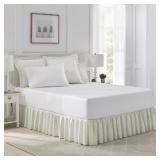 Laura Ashley Cotton 14' Bed Skirt: Sage, Twin