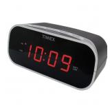 Timex Alarm Clock w/0.7' Red Display: Black