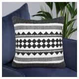 LR HOME Koum Geometric Throw Pillow: Blk/Wht