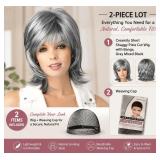 Creamily Short Pixie Wig w/Bangs 2pc Lot