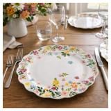 Floral Scalloped Dinner Plates
