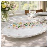 Springtime Floral Scalloped Platter