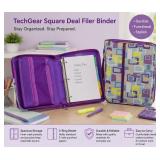 TechGear Square Deal Filer Binder: Purple