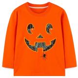 Toddler Long Sleeve Halloween T-Shirt: Orange