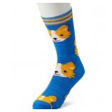 Men's Novelty Crew Socks: Blue Dog Print