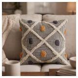 LR HOME Rosh Stripe Throw Pillow: Woven, 20x20'