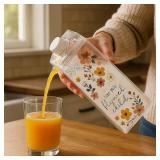 Faithworks 17oz Milk Carton Water Bottle: Flower
