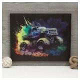 Paint Splatter Monster Truck Canvas 20x16'