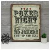 Poker Night Wood Wall Decor: 20'x16'