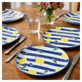 Lemon Striped Dinner Plates