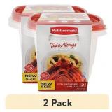 Rubbermaid TakeAlongs 7cup Squares 2pk: Red