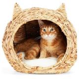 EveryYay Straw Cat Head Bed 16.5x14.2x14.5'