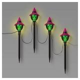 4ct LED Animated Talking Witch Stake Lights