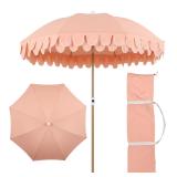 JONATHANY 6.5' Beach Umbrella w/Tilt: Coral