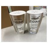 Lot of 2 Don't Spill Glasses