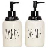 CamNHoney Ceramic Soap Dispenser Set: White, 14oz