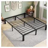 Metal Queen Bed Frame w/ Storage: Black, 14'
