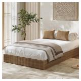 Garvee TwinXL Wood Platform Bed w/ Fluted Design
