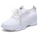 Women's Knit Mesh Sneakers: White, 8.5