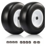 2pk 13x5.00-6 Flat Free Lawn Mower Tires w/Rim